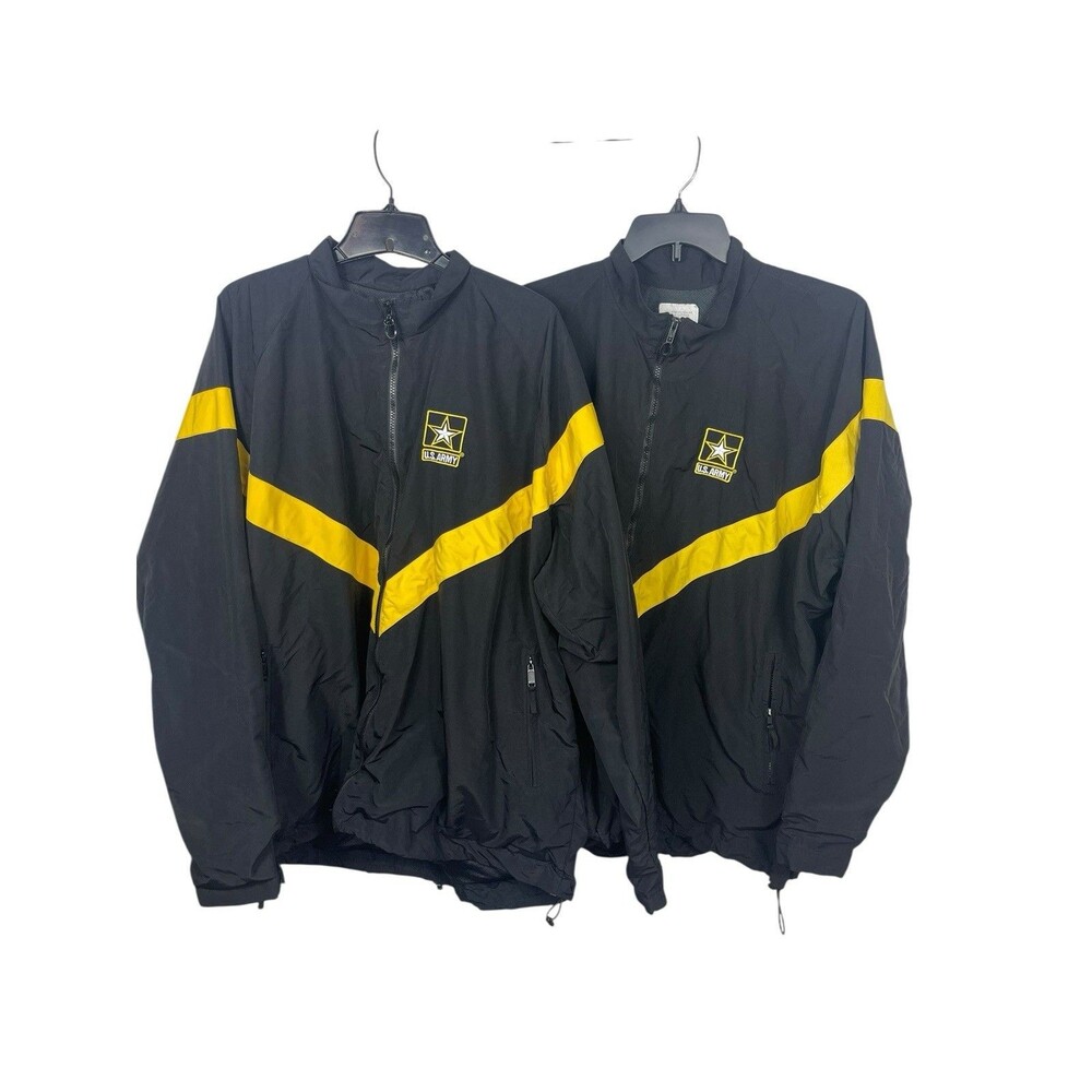 Authentic US Army APFU Training Set Of 2 Jackets Made in USA Black Zip XXL REG